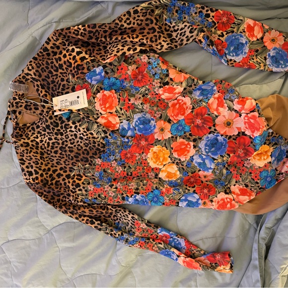 Johnny Was Other - NWT Johnny Was Floral and Leopard Print Women's Swimsuit